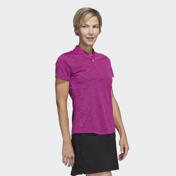 Rosa Jacquard Golfpoloskjorte