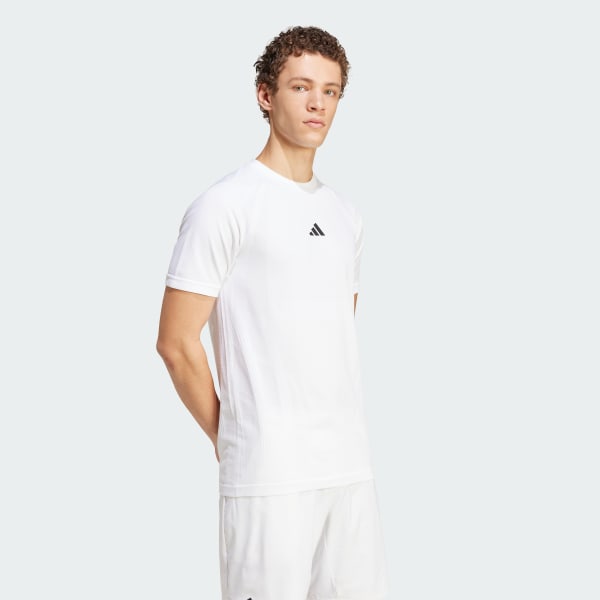 สีขาว เสื้อยืดเทนนิสไร้ตะเข็บ Pro AEROREADY FreeLift