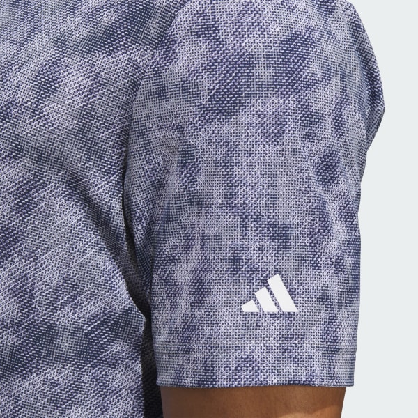 adidas Ultimate365 Textured Print Polo Shirt - Blue | Free