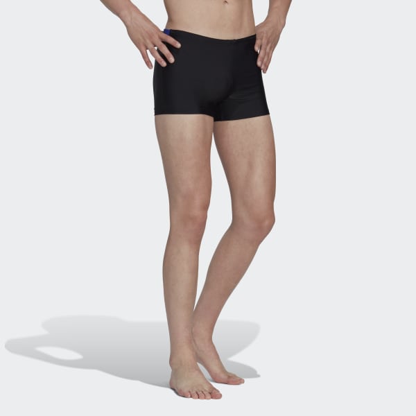 Schwarz Colorblock Swim Boxer-Badehose