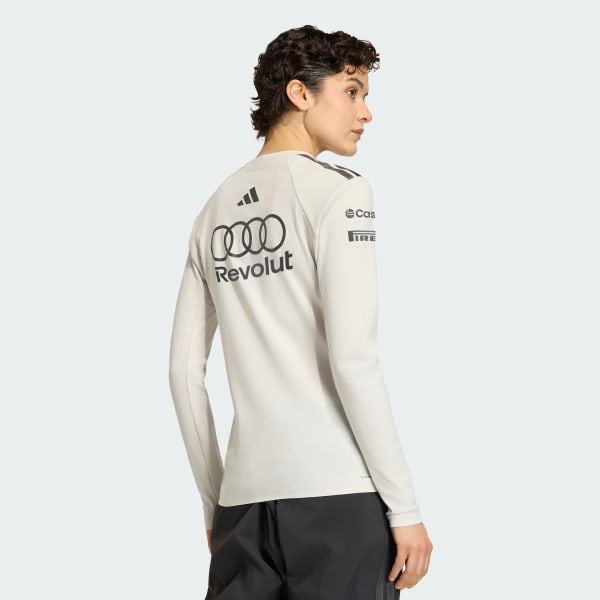 Blanc POLO MANCHES LONGUES ÉQUIPE DE FORMULE 1 AUDI ENGINEERS & MARKETING
