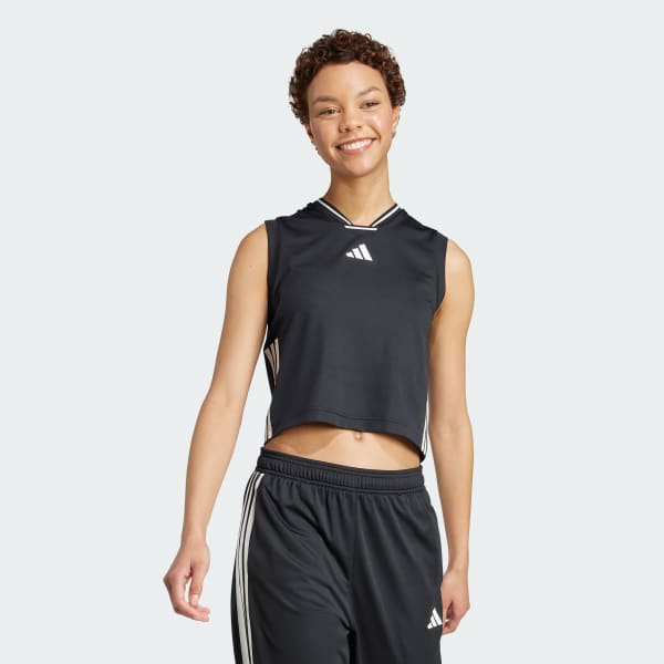 adidas Tiro Cut 3-Stripes Mesh Tank Top Black adidas Thailand