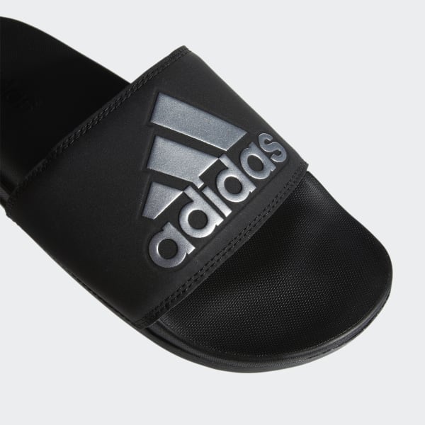 Women's Adilette Black and Silver Slides | adidas UK