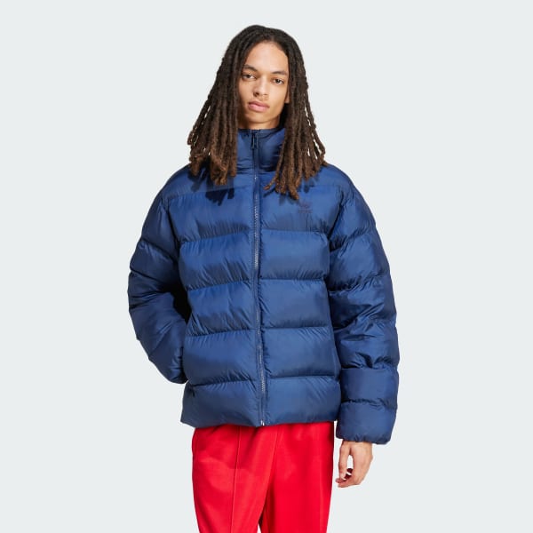 Blau Tonal Hooded Puffer Jacke