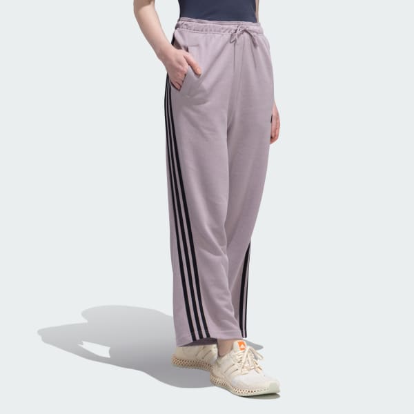 Purple FUTURE ICONS 3 STRIPES OPEN HEM PANTS