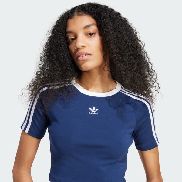 adidas 3-Stripes Baby Tee - Blue | adidas New Zealand