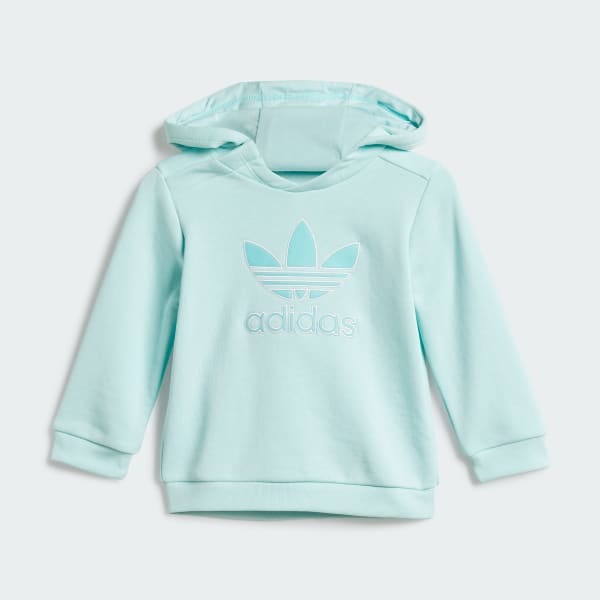 Turquoise Hoodie Set Big Logo Execution