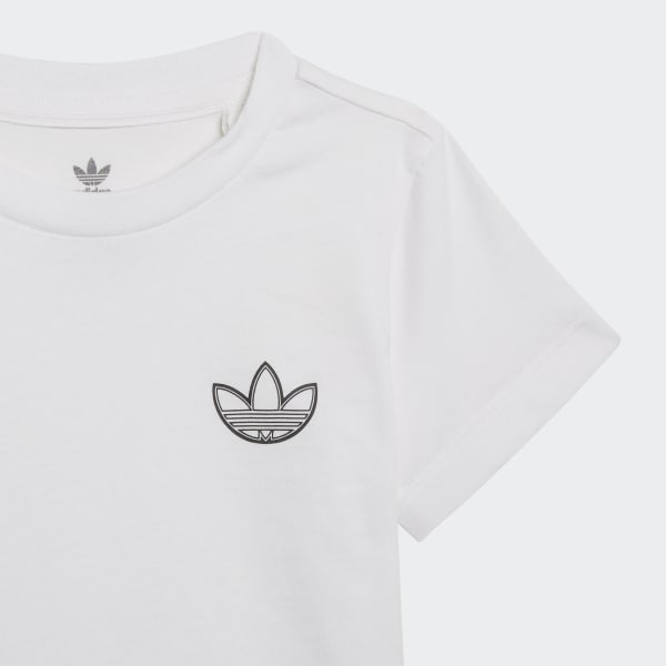 White adidas SPRT Collection Shorts and Tee Set MLY23
