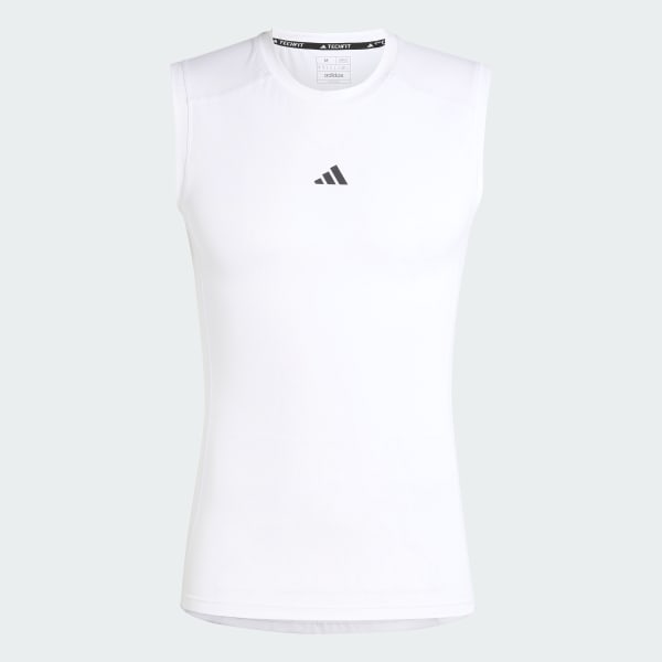 White Techfit Compression Training Sleeveless Tee