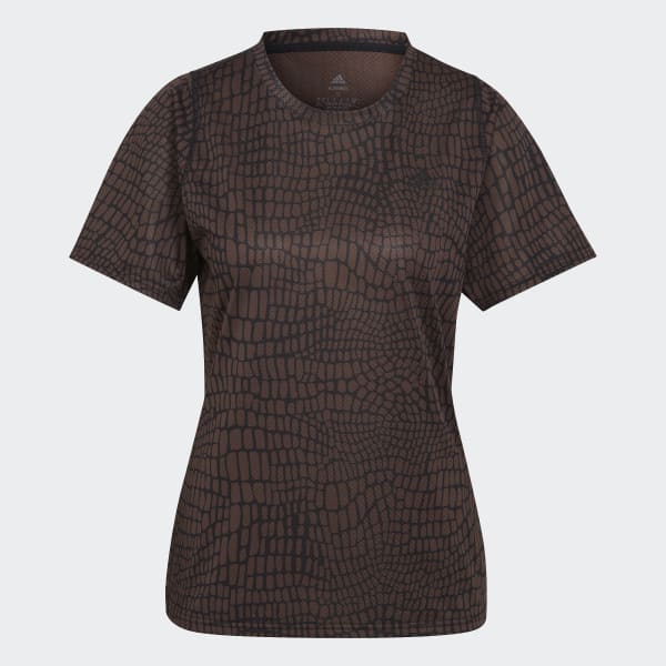 Black Run Icons Crocodile Print Running Tee S3914