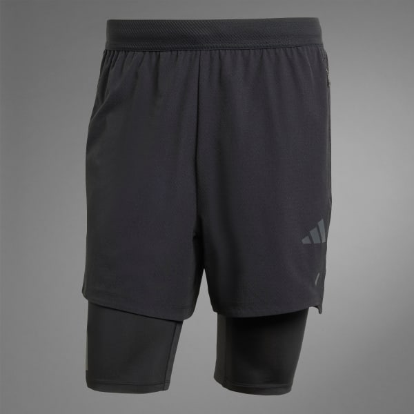 adidas 2-in-1 Power Shorts - Black | Free Shipping with