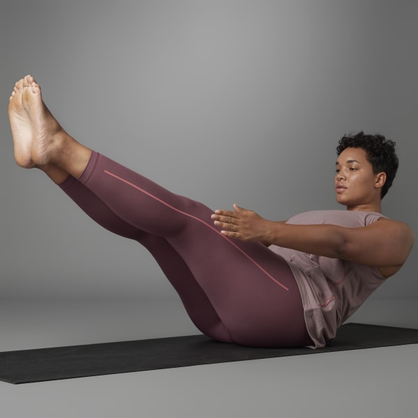 Weinrot Authentic Balance Yoga 7/8-Leggings – Große Größen