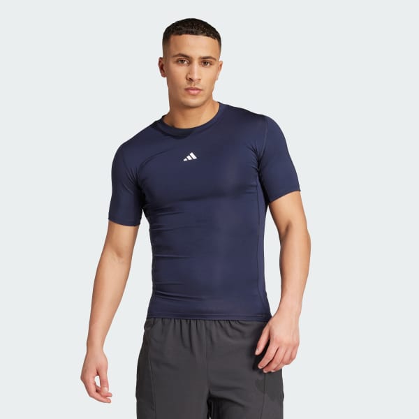 Bleu T-shirt de training compression TECHFIT