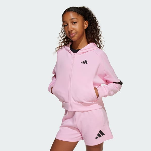 Rosa Casaco com Capuz 3-Stripes Future Icons – Criança