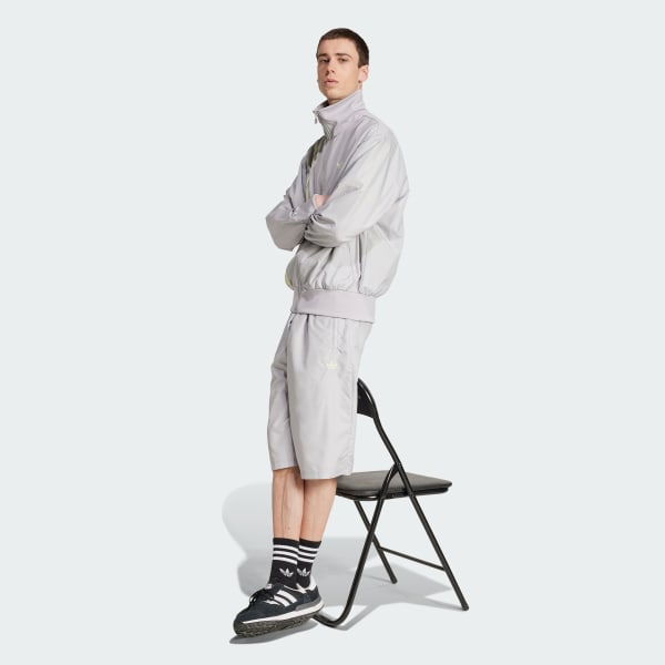 Grey Fashion Front Stripes Firebird Shorts