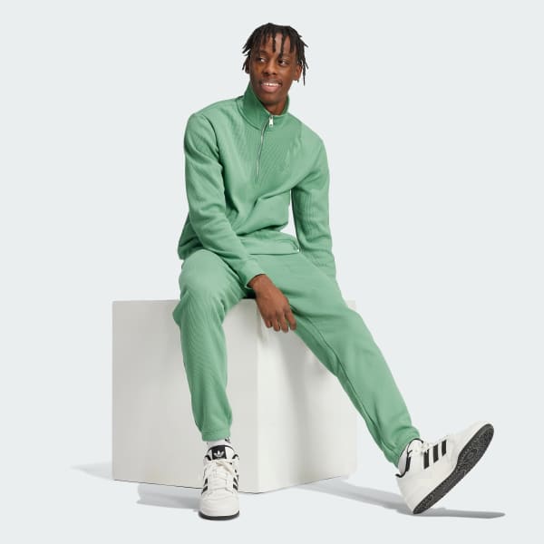 Green Trefoil Essentials Waffle 1/2 Zip Sweatshirt
