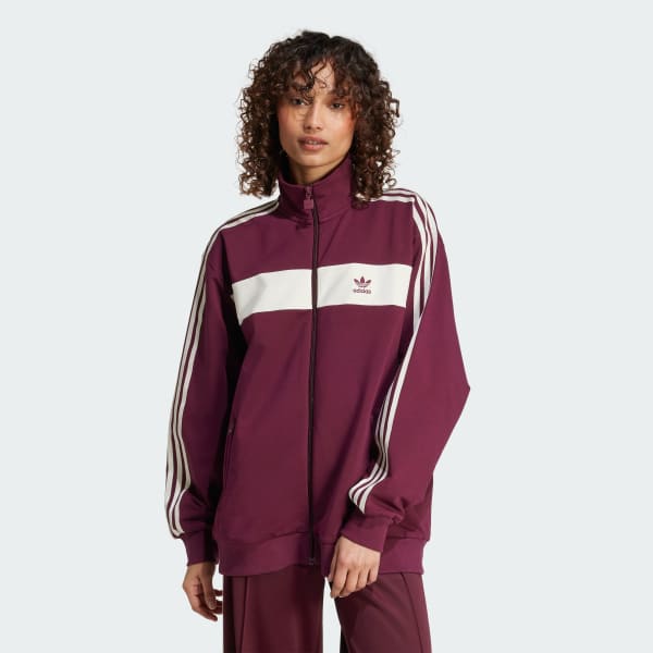 Burgundy Colorblock Track Top