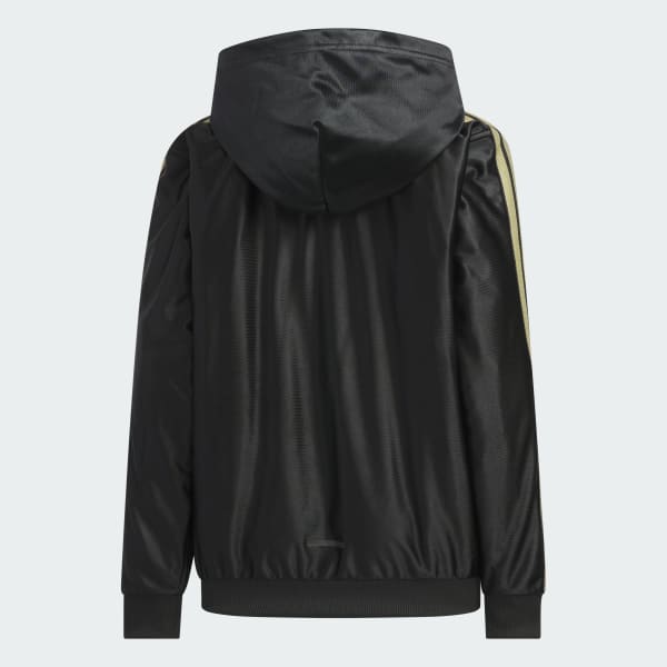 ブラック STADIUM GOLD ルーズフィット トリコット フルジップ パーカー キッズ