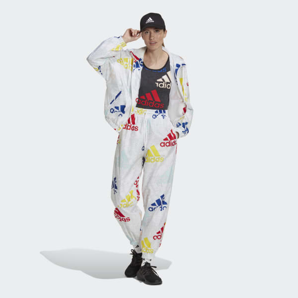 Hvit Essentials Multi-Colored Logo Loose Fit Woven bukse O1218