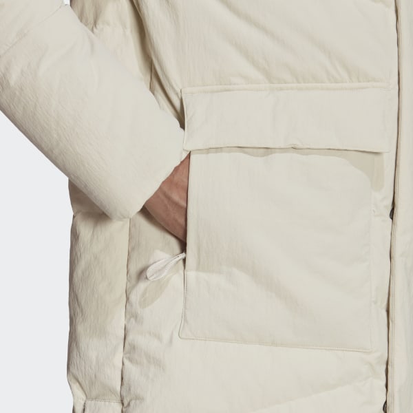 Beige Big Baffle dunfrakke