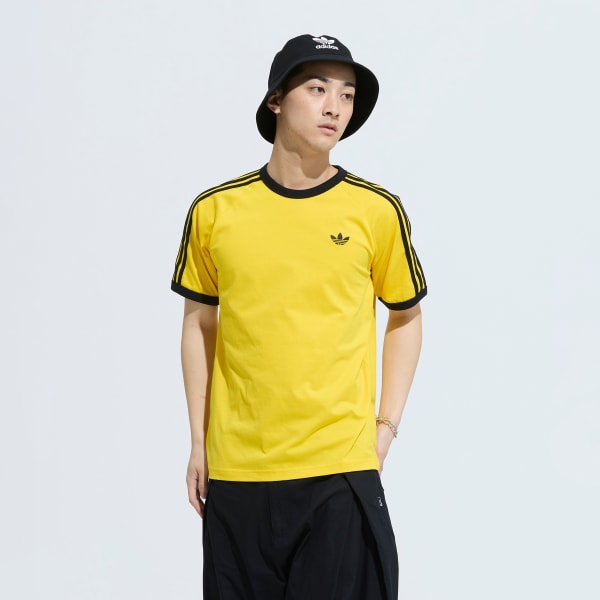 イエロー スリーストライプ Tシャツ