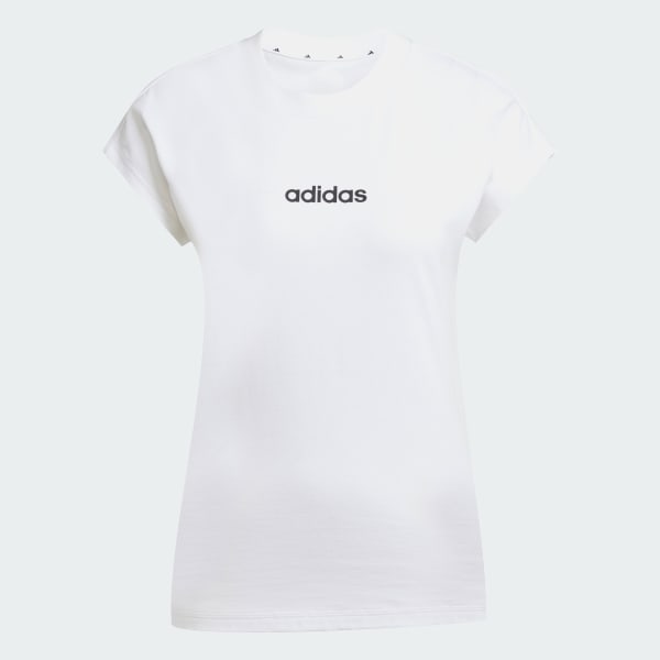 White Essentials Linear Cotton Tee