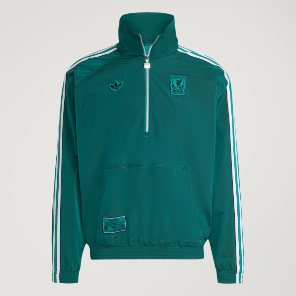 adidas Liverpool FC Terrace Icons Half-Zip Jacket - Green | Free