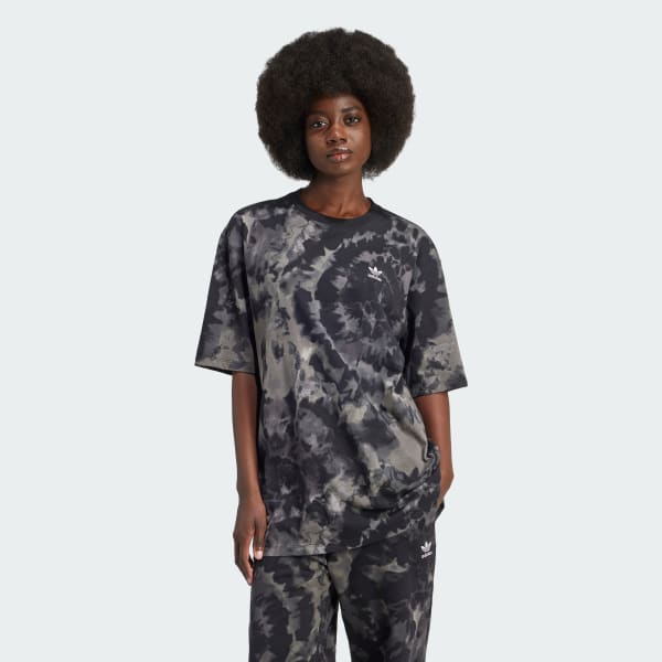 Đen Áo Thun Oversize Tie-Dye