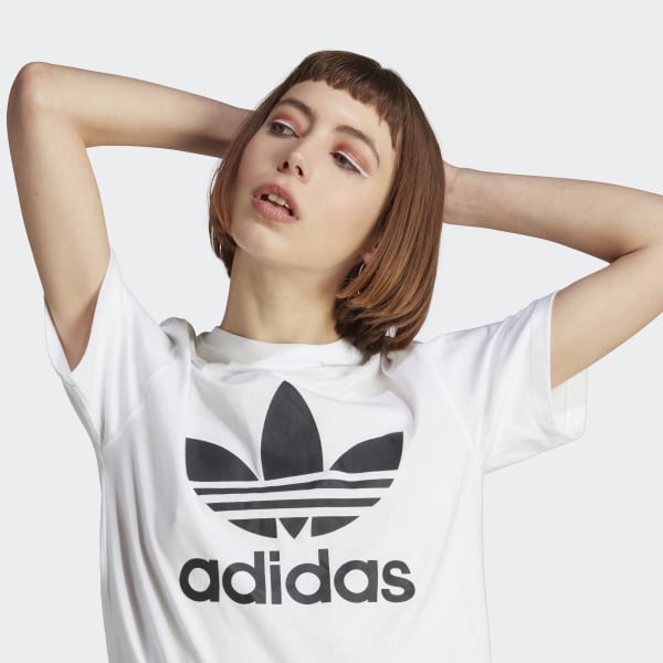 Adidas Originals - Tee Shirt Oversize Femme Trefoil DH4429 Blanc