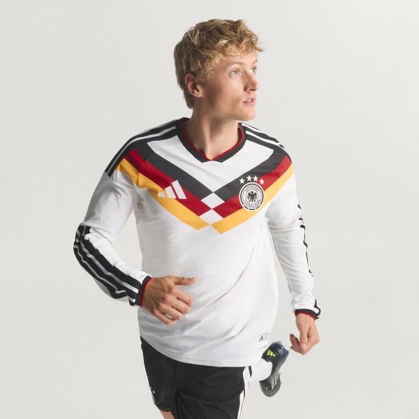 Weiss Deutschland 26 Authentic Heimtrikot, langärmlig