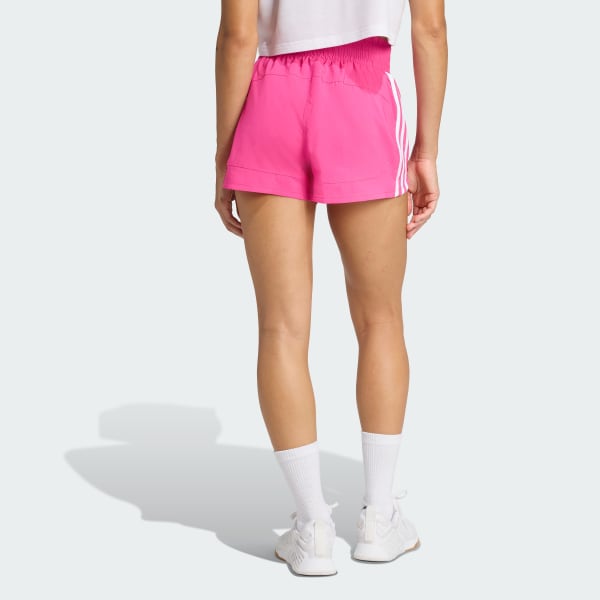 Rosado Shorts Pacer Training 3 Tiras Tejidos Tiro Alto