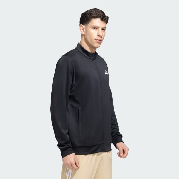 Black 3-Stripes Logo Track Top