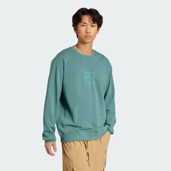 Verde Polerón Terrex Estampado Cuello Redondo