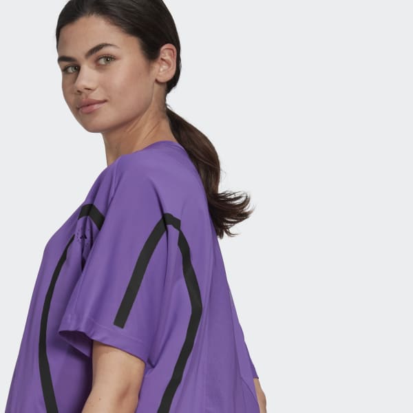 Roxo T-shirt Larga para Running TruePace adidas by Stella McCartney IE185