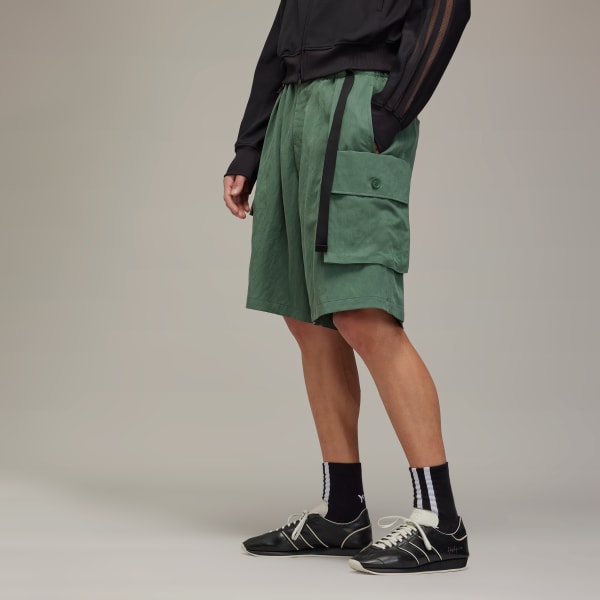Green Y-3 Washed Twill Shorts