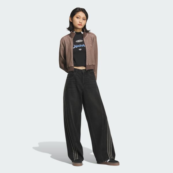 Brown CROP TRACK TOP