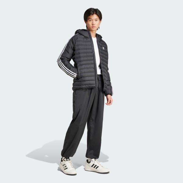 Svart Synthetic Hooded Jacket