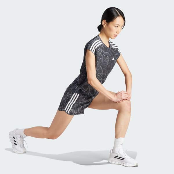 Black Own the Run Excite Allover Print AEROREADY Shorts