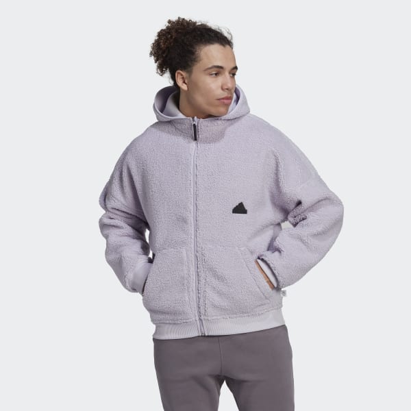Específico Vigilancia suelo Chaqueta con capucha Polar Fleece Full-Zip - Violeta adidas | adidas España
