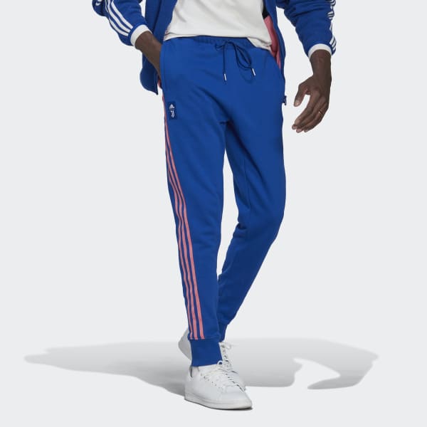 blauw Juventus Lifestyler Heavy Cotton Tracksuit Bottoms L3380