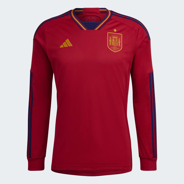 Red Spain 22 Long Sleeve Home Jersey