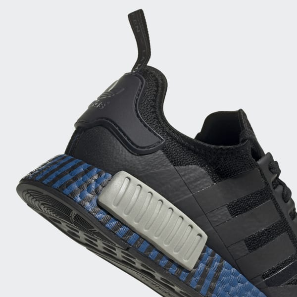 gray and blue nmds