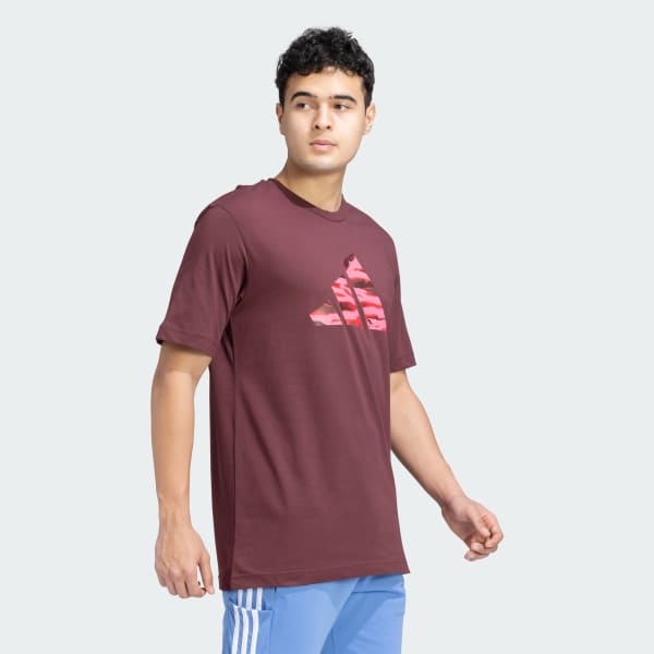 Burgundy Camouflage Logo Tee