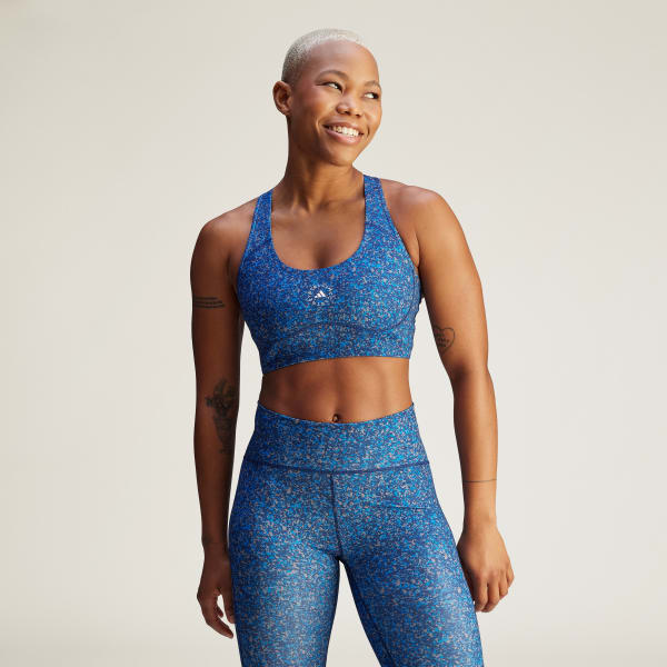 Biru Bra adidas by Stella McCartney TruePurpose Power Impact Printed Training Medium Support