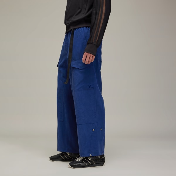 adidas Y-3 Washed Twill Pants - Blue | Free Shipping with