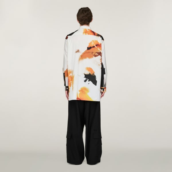 สีขาว เสื้อเชิ้ตพิมพ์ลายทั้งตัว Y-3