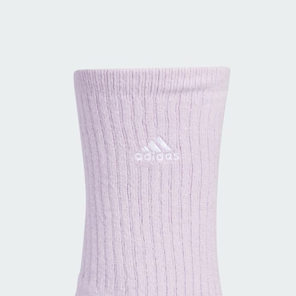 Purple Cushioned Comfort Crew Socks 3 Pairs