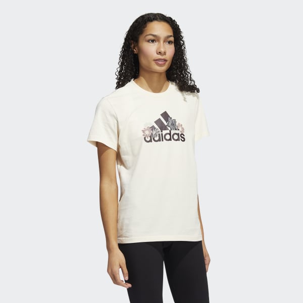 Beige Floral Graphic T-Shirt CW150