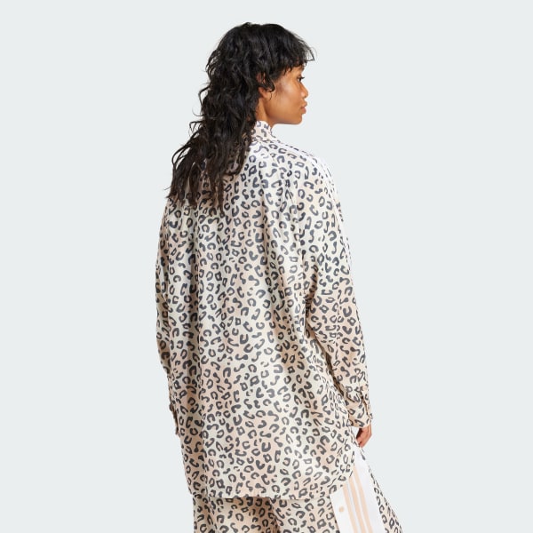 White adidas Originals Leopard Luxe Long-sleeve Top