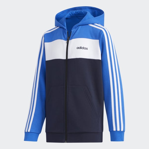 Casaca Deportiva Con Capucha Colorblock Azul Adidas Adidas Peru